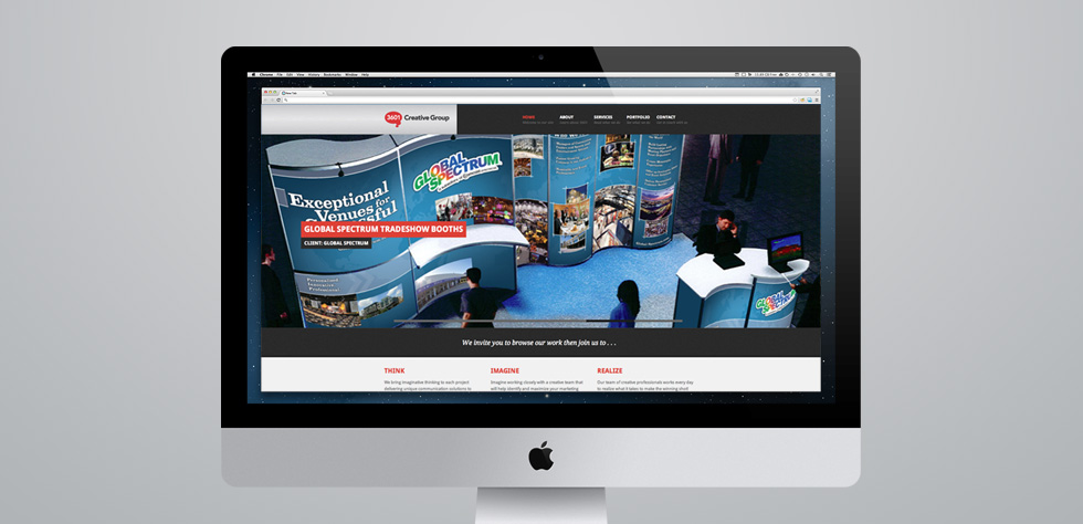 Global Spectrum Tradeshow Booth Design on homepage of 3601creativegroup.com