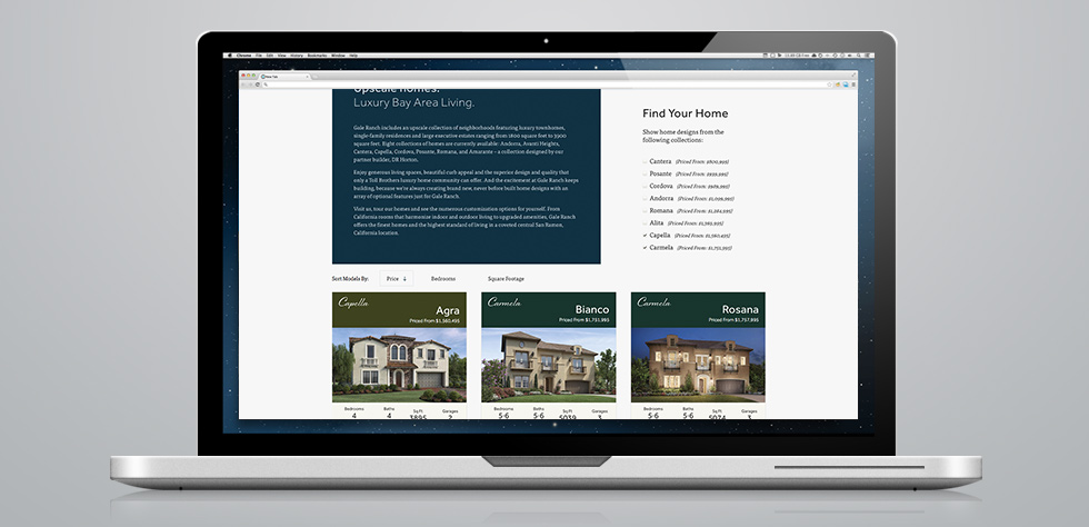 Community website design for Gale Ranch